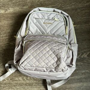 Luxurious Purple and Gold Quilted Backpack